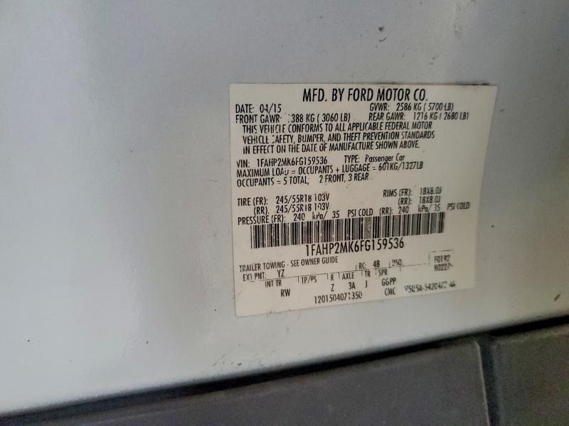 2015 Ford Taurus მანქანა იყიდება აუქციონზე, vin: 1FAHP2MK6FG159536, აუქციონის ნომერი: 53753766