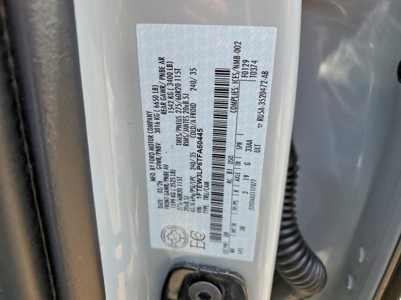 Aukcja sprzedaży 2026 Ford F150, vin: 1FTEW3LP6TFA60445, numer aukcji: 55397486