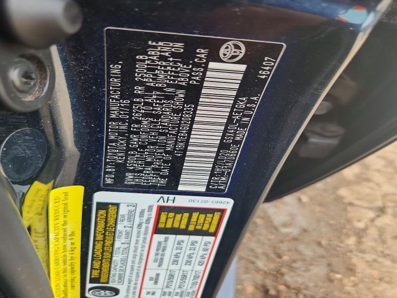 55315596 :رقم المزاد ، 4T1BK1EB4GU208335 vin ، 2016 Toyota Avalon مزاد بيع