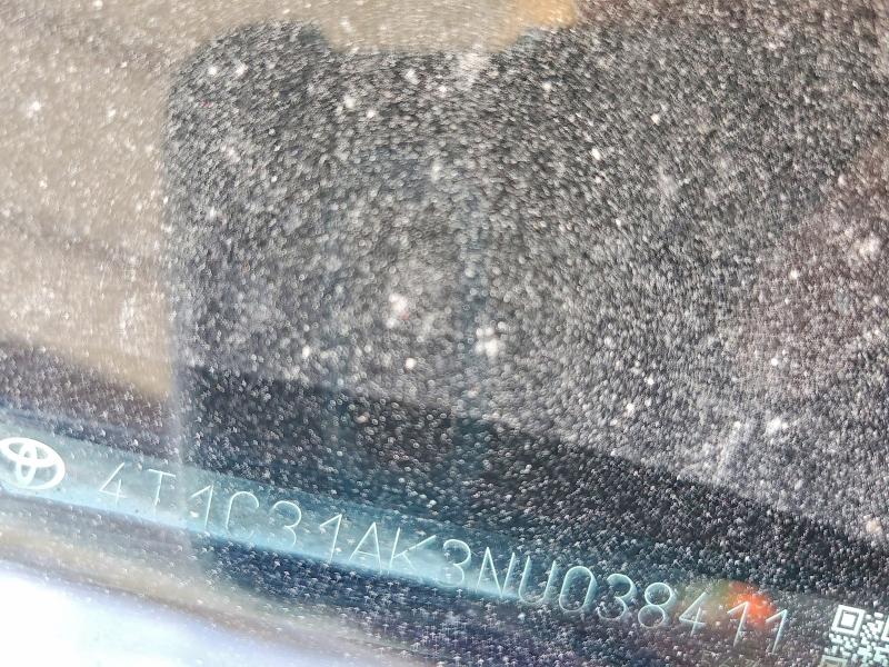2022 Toyota Camry მანქანა იყიდება აუქციონზე, vin: 4T1C31AK3NU038411, აუქციონის ნომერი: 54354856
