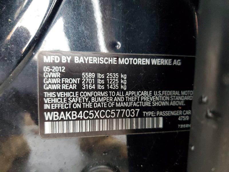 Aukcja sprzedaży 2012 Bmw 740, vin: WBAKB4C5XCC577037, numer aukcji: 55234206