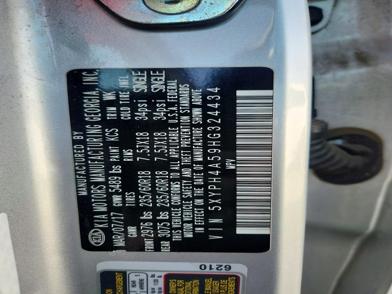 Продаж на аукціоні авто 2017 Kia Sorento, vin: 5XYPH4A59HG324434, номер лоту: 53850126