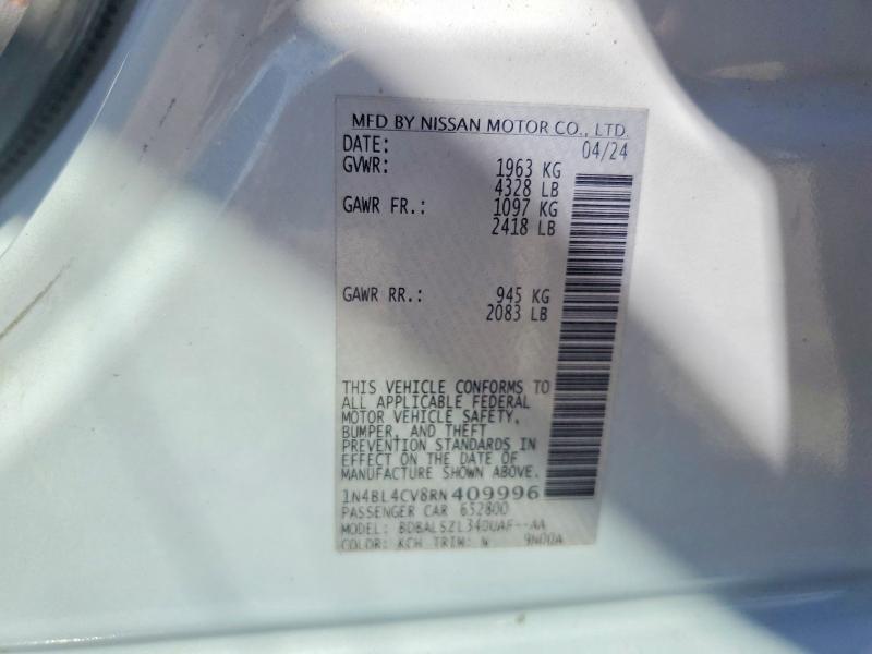 Продажа на аукционе авто 2024 Nissan Altima, vin: 1N4BL4CV8RN409996, номер лота: 54015666