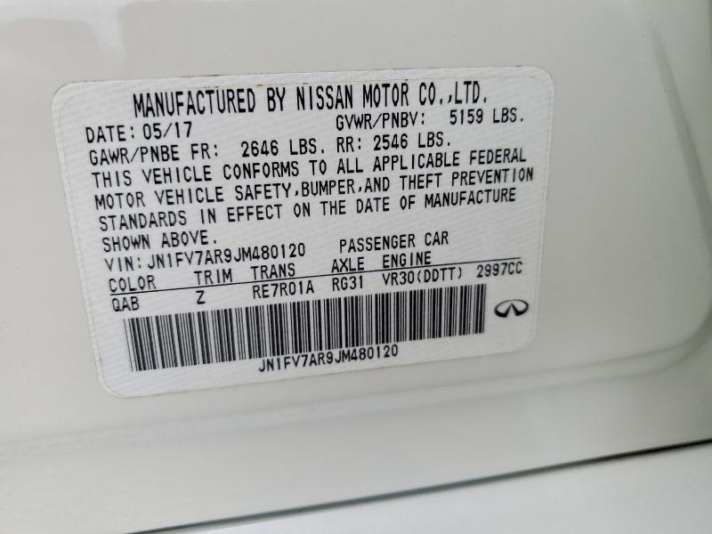 Aukcja sprzedaży 2018 Infiniti Q50, vin: JN1FV7AR9JM480120, numer aukcji: 53133346
