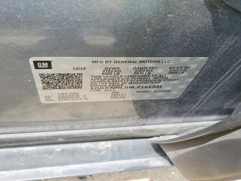Aukcja sprzedaży 2020 Gmc Acadia, vin: 1GKKNRLS8LZ151331, numer aukcji: 54612876