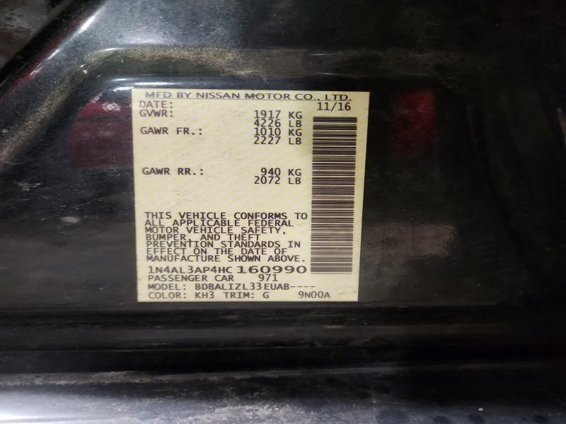 Aukcja sprzedaży 2017 Nissan Altima, vin: 1N4AL3AP4HC160990, numer aukcji: 53366746