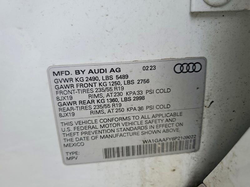 52626836 :رقم المزاد ، WA1GAAFY6P2109022 vin ، 2023 Audi Q5 مزاد بيع