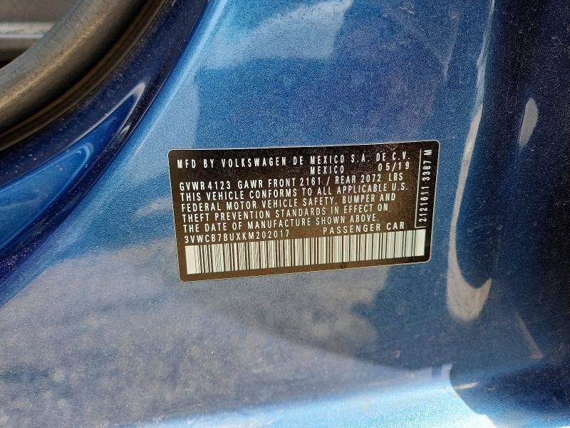 Продаж на аукціоні авто 2019 Volkswagen Jetta, vin: 3VWCB7BUXKM202017, номер лоту: 52484866