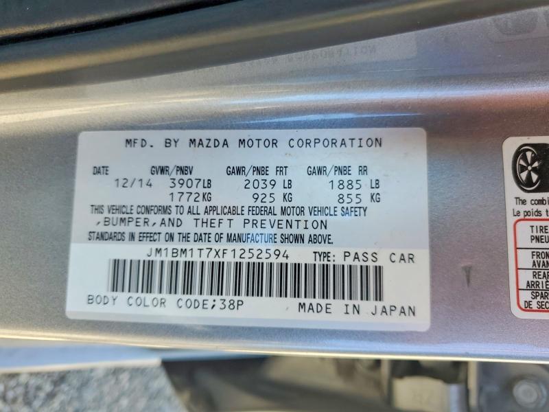 Продаж на аукціоні авто 2015 Mazda 3, vin: JM1BM1T7XF1252594, номер лоту: 53657556