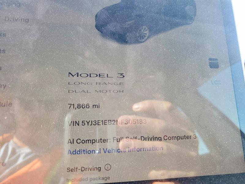 Продажа на аукционе авто 2022 Tesla Model 3, vin: 5YJ3E1EB2NF305183, номер лота: 53252106