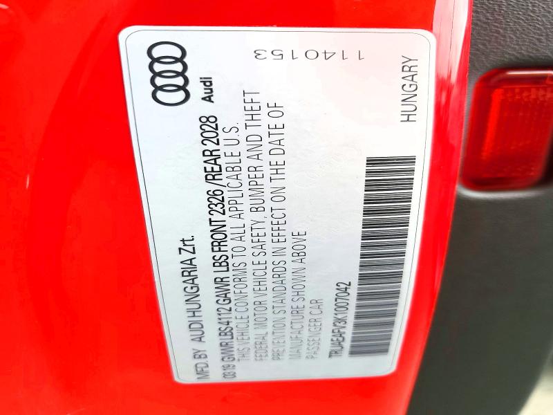Продаж на аукціоні авто 2019 Audi Tt, vin: TRUAEAFV3K1007042, номер лоту: 53657476