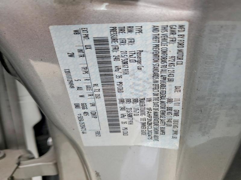 2012 Ford Focus მანქანა იყიდება აუქციონზე, vin: 1FAHP3N26CL302475, აუქციონის ნომერი: 55200766