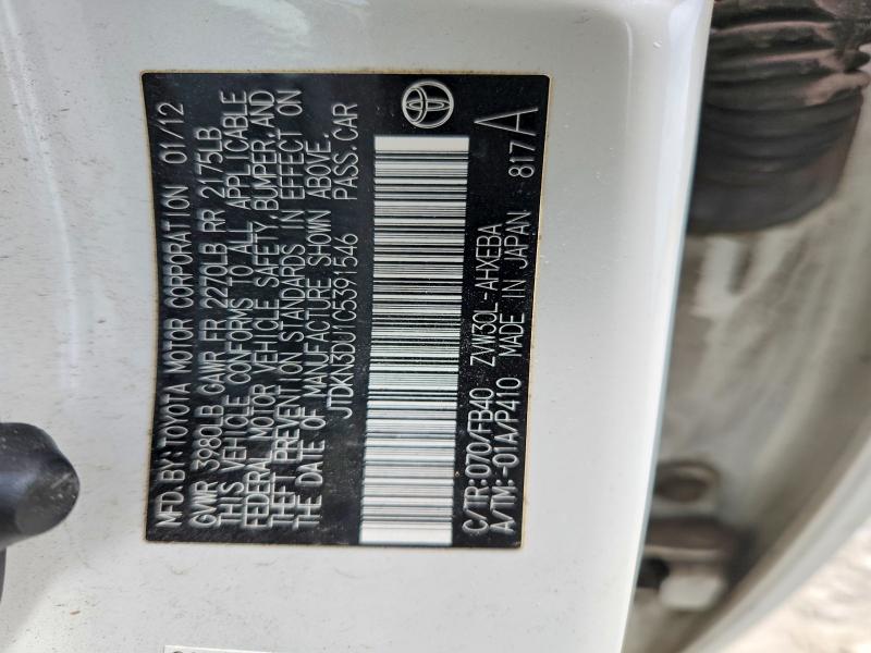 54819876 :رقم المزاد ، JTDKN3DU1C5391546 vin ، 2012 Toyota Prius مزاد بيع