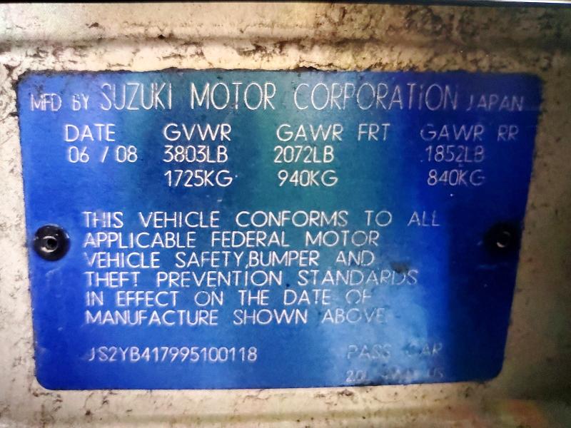 2009 Suzuki Sx4 მანქანა იყიდება აუქციონზე, vin: JS2YB417995100118, აუქციონის ნომერი: 53730176