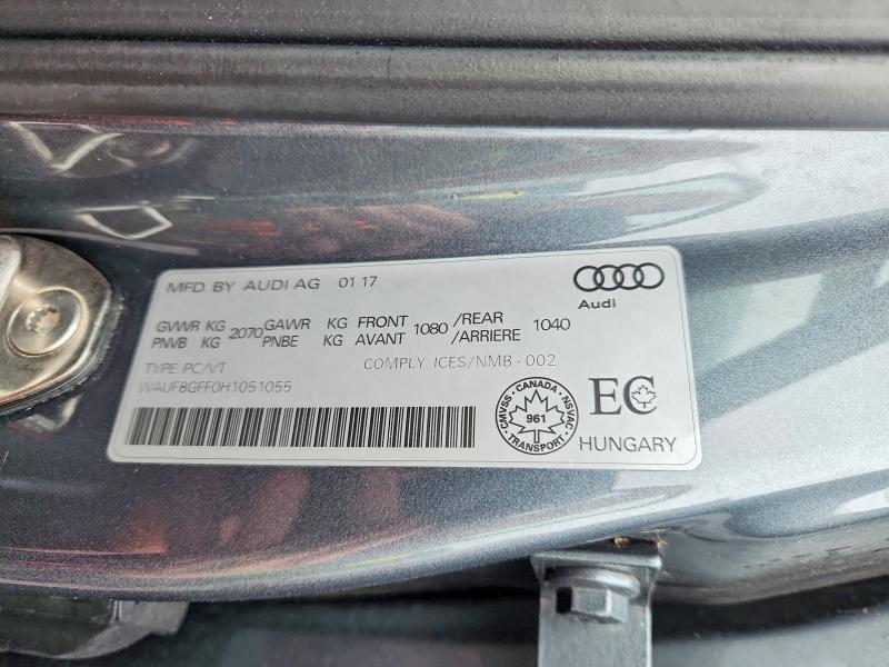 Продаж на аукціоні авто 2017 Audi S3, vin: WAUF8GFF0H1051055, номер лоту: 52325756