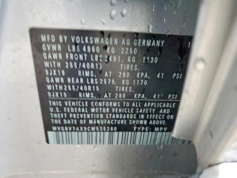2012 Volkswagen Tiguan მანქანა იყიდება აუქციონზე, vin: WVGBV7AX9CW535260, აუქციონის ნომერი: 52270326