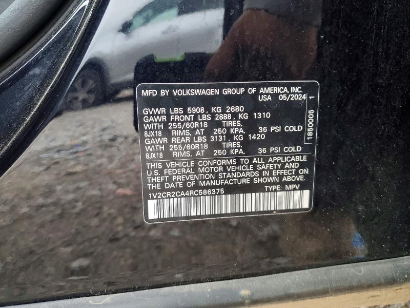 Aukcja sprzedaży 2024 Volkswagen Atlas, vin: 1V2CR2CA4RC586375, numer aukcji: 52497726