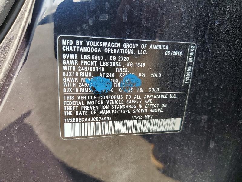 Продаж на аукціоні авто 2018 Volkswagen Atlas, vin: 1V2KR2CA4JC574999, номер лоту: 52751416