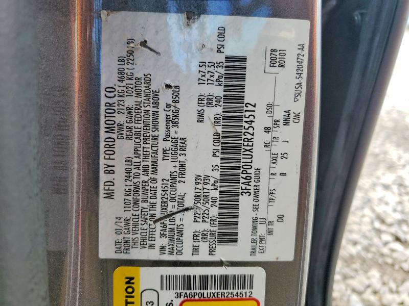 Продажа на аукционе авто 2014 Ford Fusion, vin: 3FA6P0LUXER254512, номер лота: 51667586