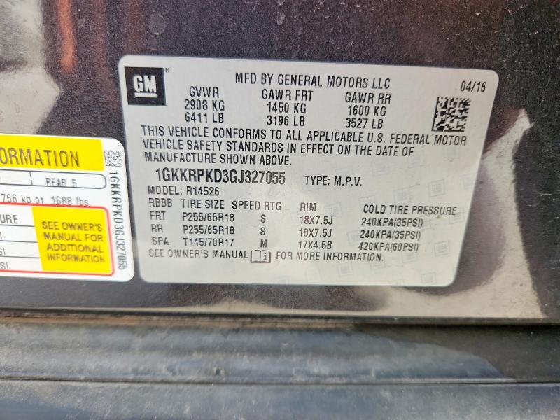 Продажа на аукционе авто 2016 Gmc Acadia, vin: 1GKKRPKD3GJ327055, номер лота: 52866096