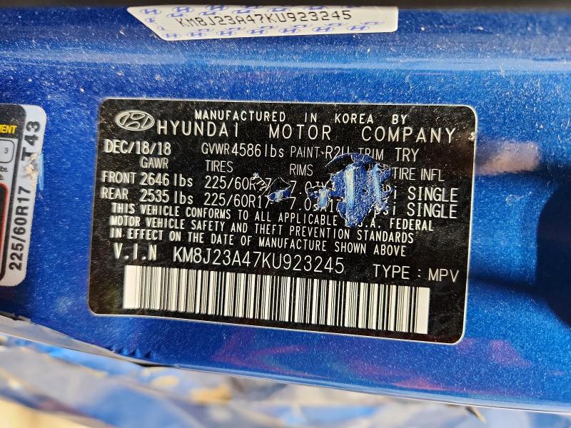 Продажа на аукционе авто 2019 Hyundai Tucson, vin: KM8J23A47KU923245, номер лота: 53283706