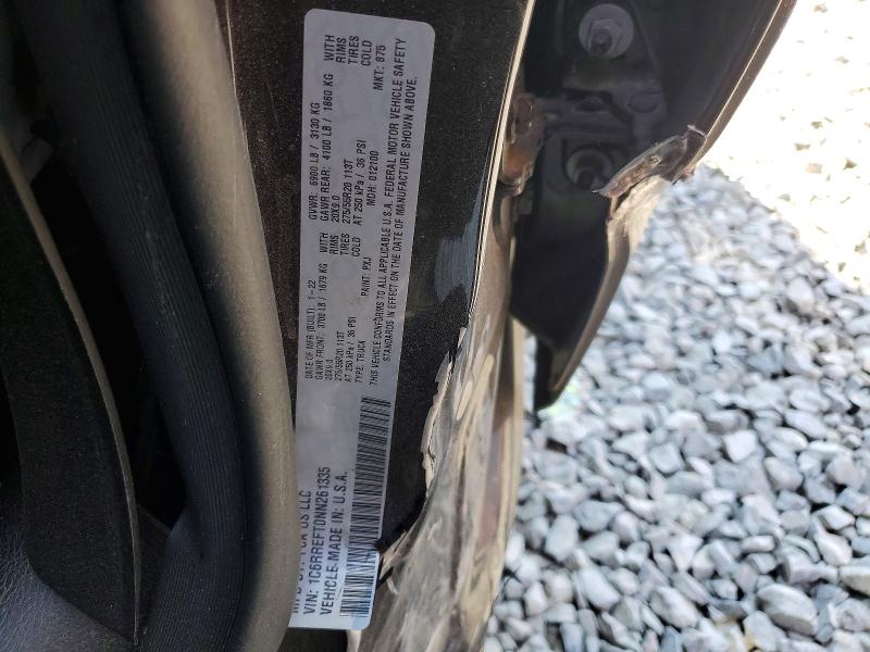 54111996 :رقم المزاد ، 1C6RREFT0NN261335 vin ، 2022 Ram 1500 مزاد بيع