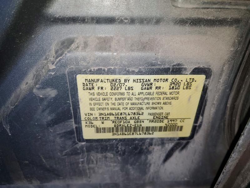Aukcja sprzedaży 2007 Nissan Sentra, vin: 3N1AB61E87L678362, numer aukcji: 53083926