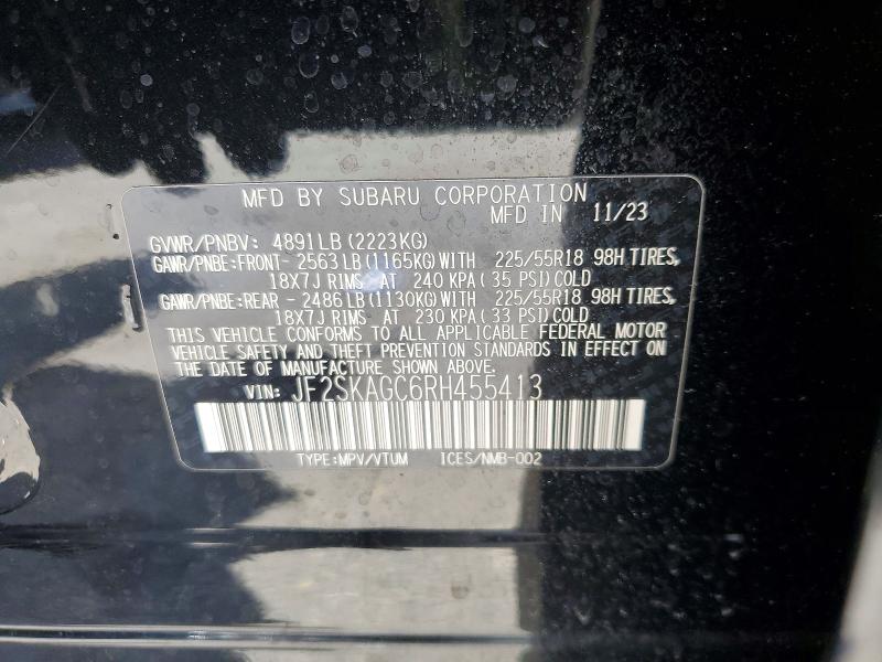 Aukcja sprzedaży 2024 Subaru Forester, vin: JF2SKAGC6RH455413, numer aukcji: 54814426