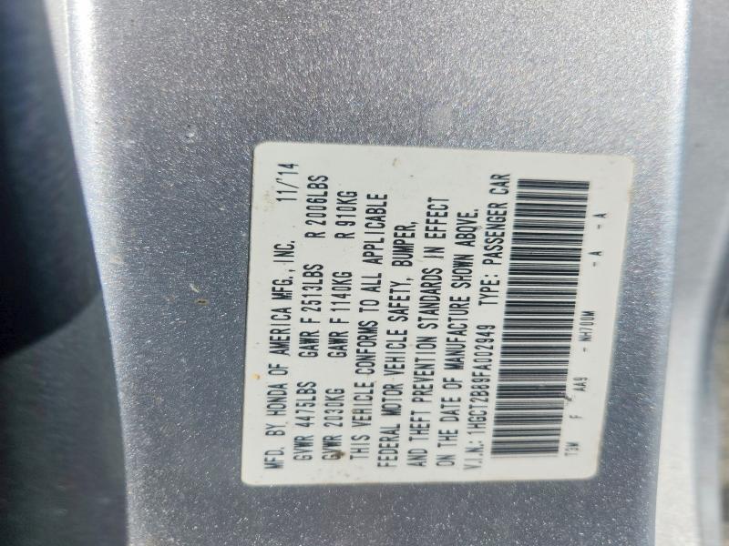 Aukcja sprzedaży 2015 Honda Accord, vin: 1HGCT2B89FA002949, numer aukcji: 53697196