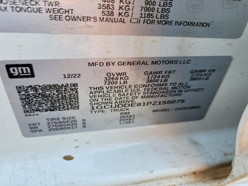 2023 Chevrolet Silverado მანქანა იყიდება აუქციონზე, vin: 1GCUDDE81PZ155075, აუქციონის ნომერი: 51169216