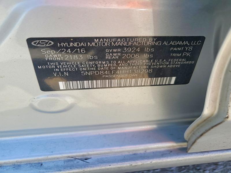 2017 Hyundai Elantra მანქანა იყიდება აუქციონზე, vin: 5NPD84LF4HH138298, აუქციონის ნომერი: 53231746