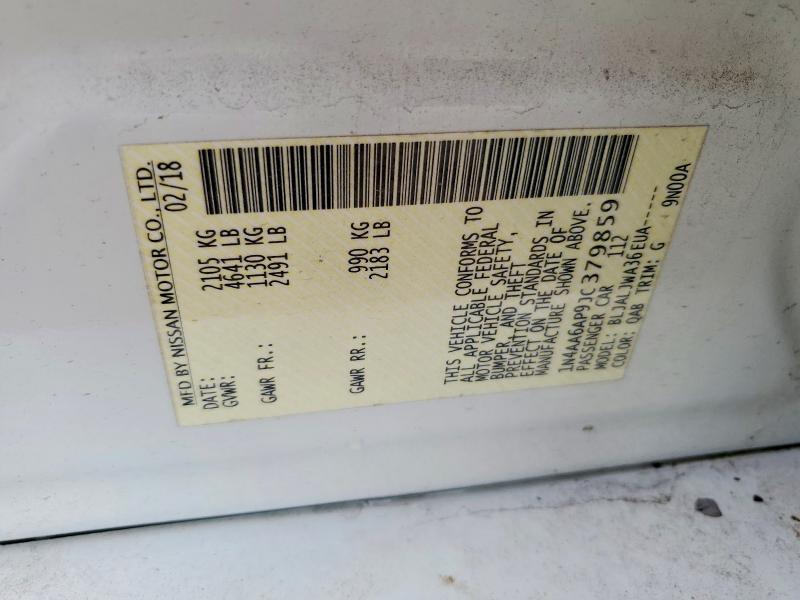 53015776 :رقم المزاد ، 1N4AA6AP9JC379859 vin ، 2018 Nissan Maxima مزاد بيع