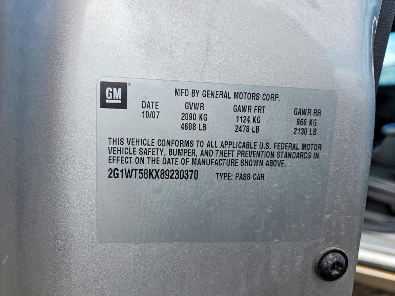 2008 Chevrolet Impala მანქანა იყიდება აუქციონზე, vin: 2G1WT58KX89230370, აუქციონის ნომერი: 52867206