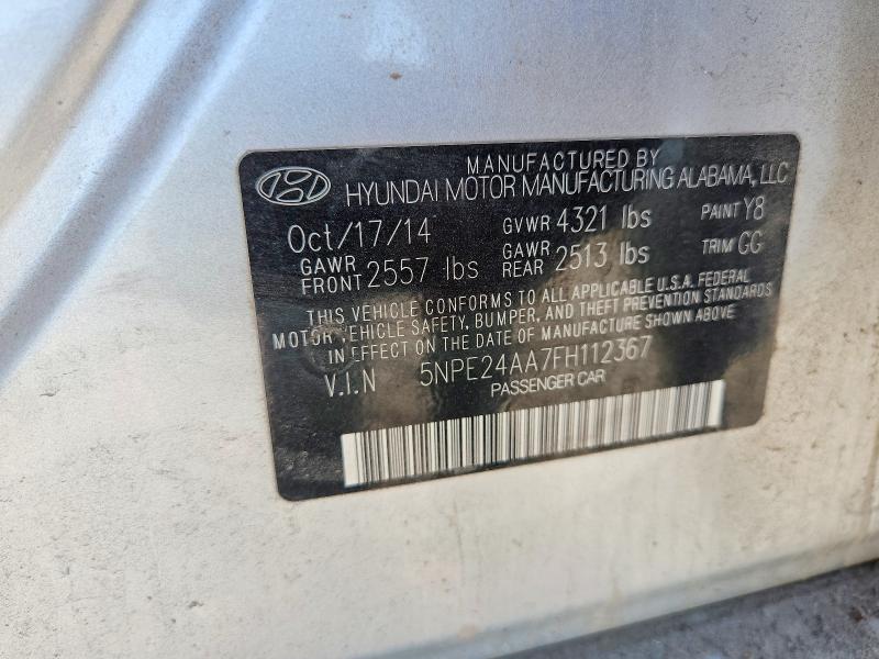Aukcja sprzedaży 2015 Hyundai Sonata, vin: 5NPE24AA7FH112367, numer aukcji: 53845806