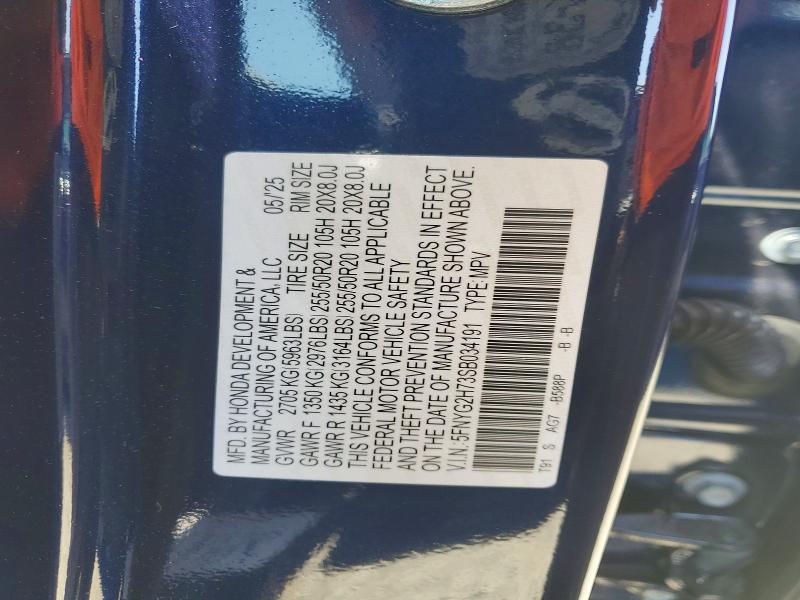 Aukcja sprzedaży 2025 Honda Pilot, vin: 5FNYG2H73SB034191, numer aukcji: 51889166