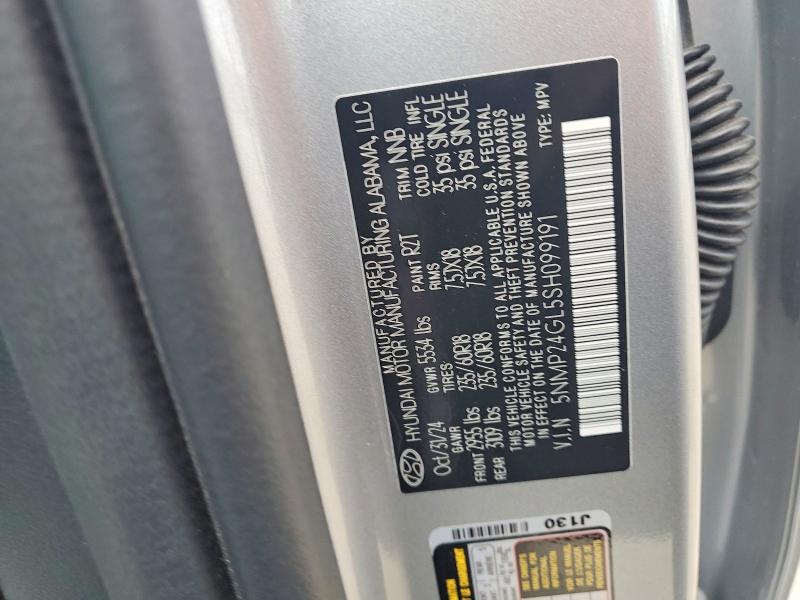 2025 Hyundai Santa Fe მანქანა იყიდება აუქციონზე, vin: 5NMP24GL5SH099191, აუქციონის ნომერი: 54702516