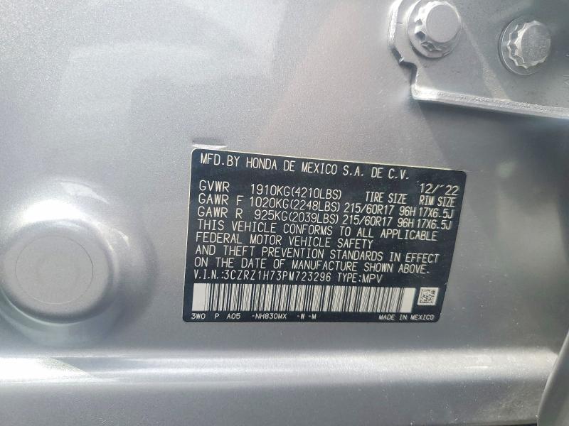 Aukcja sprzedaży 2023 Honda Hr-v, vin: 3CZRZ1H73PM723296, numer aukcji: 55168616
