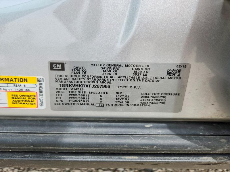 Продаж на аукціоні авто 2015 Chevrolet Traverse, vin: 1GNKVHKDXFJ287995, номер лоту: 52533556