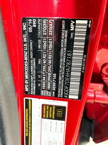 55254976 :رقم المزاد ، 4JGDF7DE6HA787181 vin ، 2017 Mercedes-benz Gls مزاد بيع