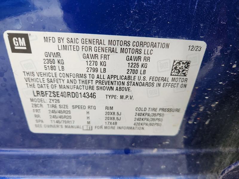 Продажа на аукционе авто 2024 Buick Envision, vin: LRBFZSE40RD014346, номер лота: 54285916
