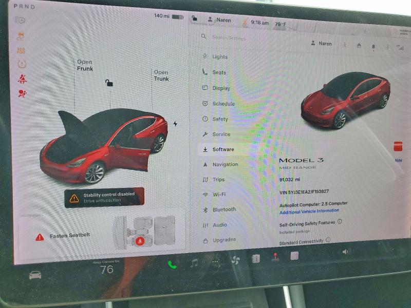 49828646 :رقم المزاد ، 5YJ3E1EA2JF153827 vin ، 2018 Tesla Model 3 مزاد بيع