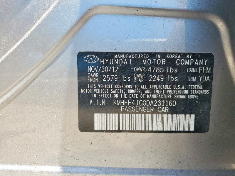 Продаж на аукціоні авто 2013 Hyundai Azera, vin: KMHFH4JG0DA231160, номер лоту: 53595266