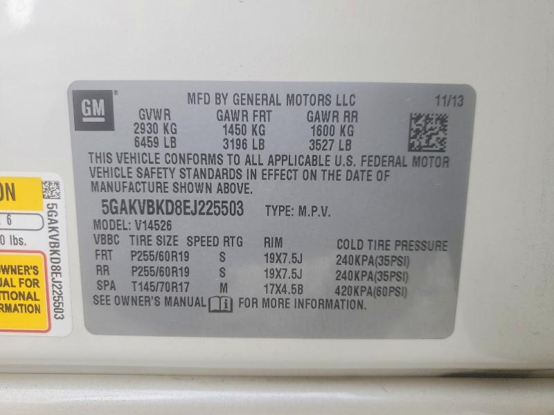 2014 Buick Enclave მანქანა იყიდება აუქციონზე, vin: 5GAKVBKD8EJ225503, აუქციონის ნომერი: 53562456
