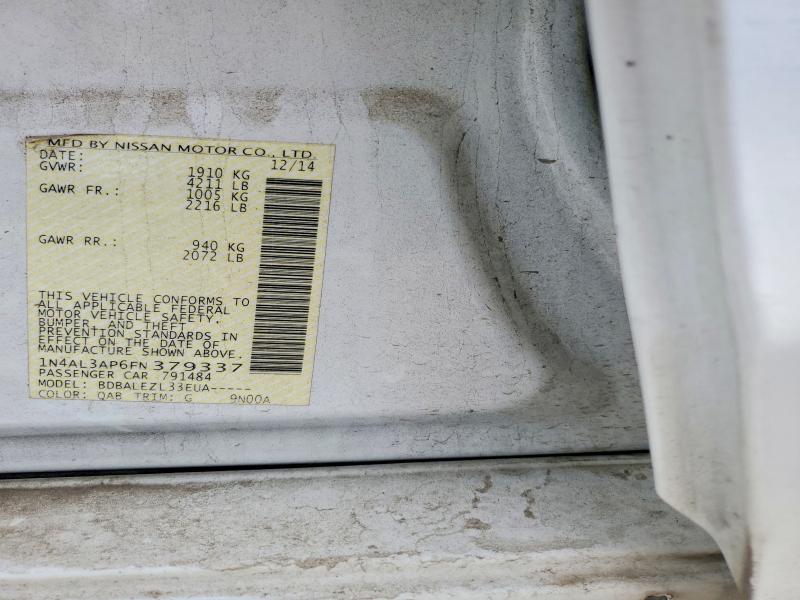 Aukcja sprzedaży 2015 Nissan Altima, vin: 1N4AL3AP6FN379337, numer aukcji: 54811526