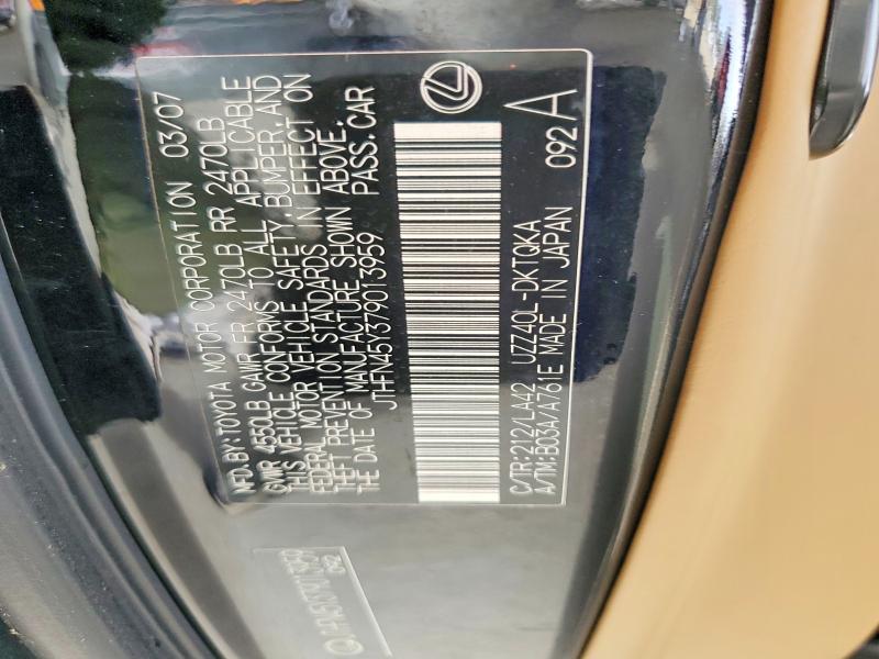 52969506 :رقم المزاد ، JTHFN45Y379013959 vin ، 2007 Lexus Sc مزاد بيع