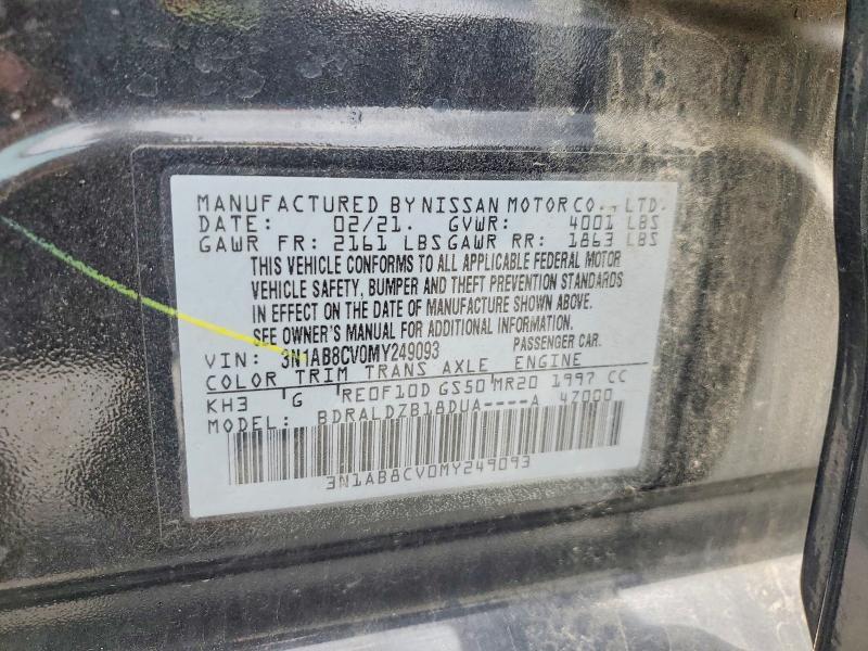 Aukcja sprzedaży 2021 Nissan Sentra, vin: 3N1AB8CV0MY249093, numer aukcji: 52408036