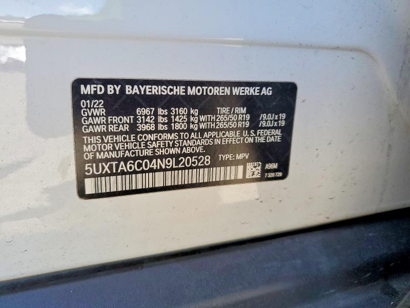 Aukcja sprzedaży 2022 Bmw X5, vin: 5UXTA6C04N9L20528, numer aukcji: 53447466