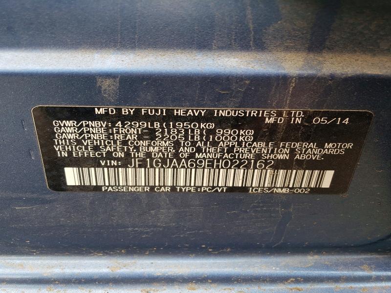 Продажа на аукционе авто 2014 Subaru Impreza, vin: JF1GJAA69EH022162, номер лота: 55128266