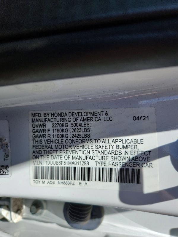 Продажа на аукционе авто 2021 Acura Tlx, vin: 19UUB6F51MA011298, номер лота: 52944956