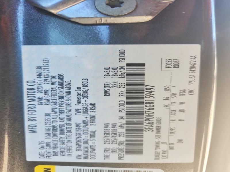 Aukcja sprzedaży 2016 Ford Fusion, vin: 3FA6P0H76GR159497, numer aukcji: 53106306